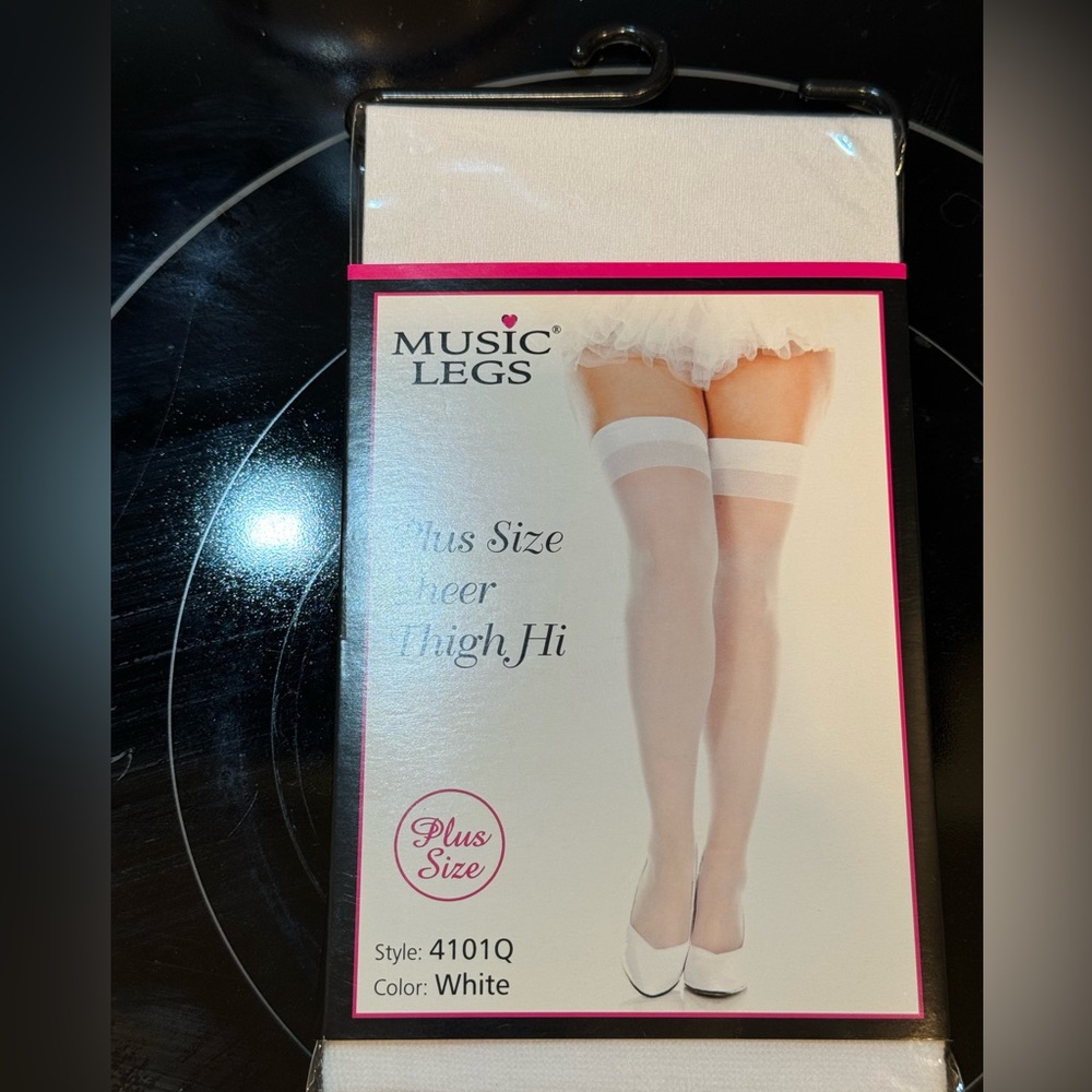 NWT White plus size sheer thigh high